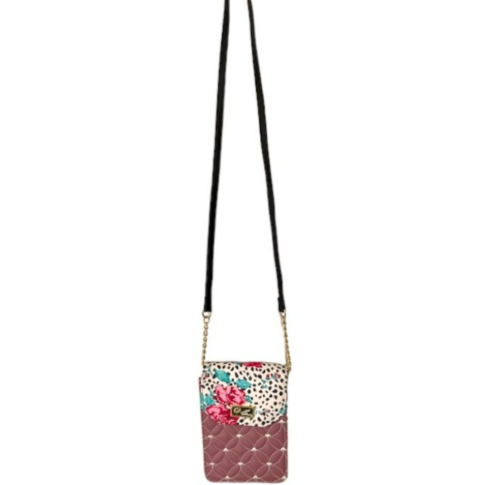 Betsey Johnson Quilted/Roses/Luv Betsey Small Crossbody Bag - Picture 2 of 9